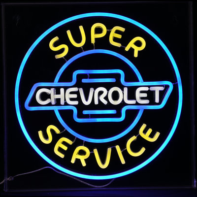 Licensed Chevrolet Super Service Acrylic LED Sign