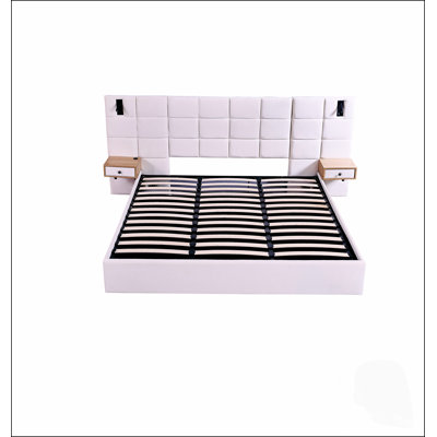 Lit plateforme hydraulique luxueux, recouvert de velours, avec rangements, étagères, lampes de lecture et port USB, idéal pour les chambres modernes.