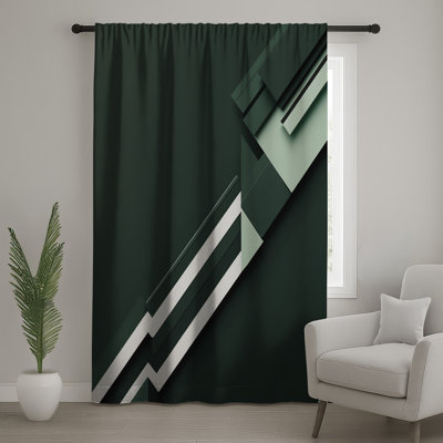 Rideaux géométriques superposés à motifs géométriques abstraits - 1 panneau