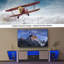 Meuble télé avec grands armoires de rangement, meuble télé à DEL avec télécommande Biplane