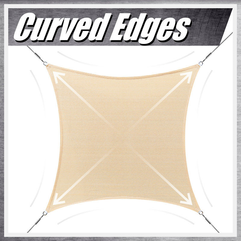 Colourtree Sun Shade Sail Rectangle Canopy Fabric Cloth Screen, Water Permeable & UV Block UPF50, Sand Beige, 8 ft. x 12 ft.
