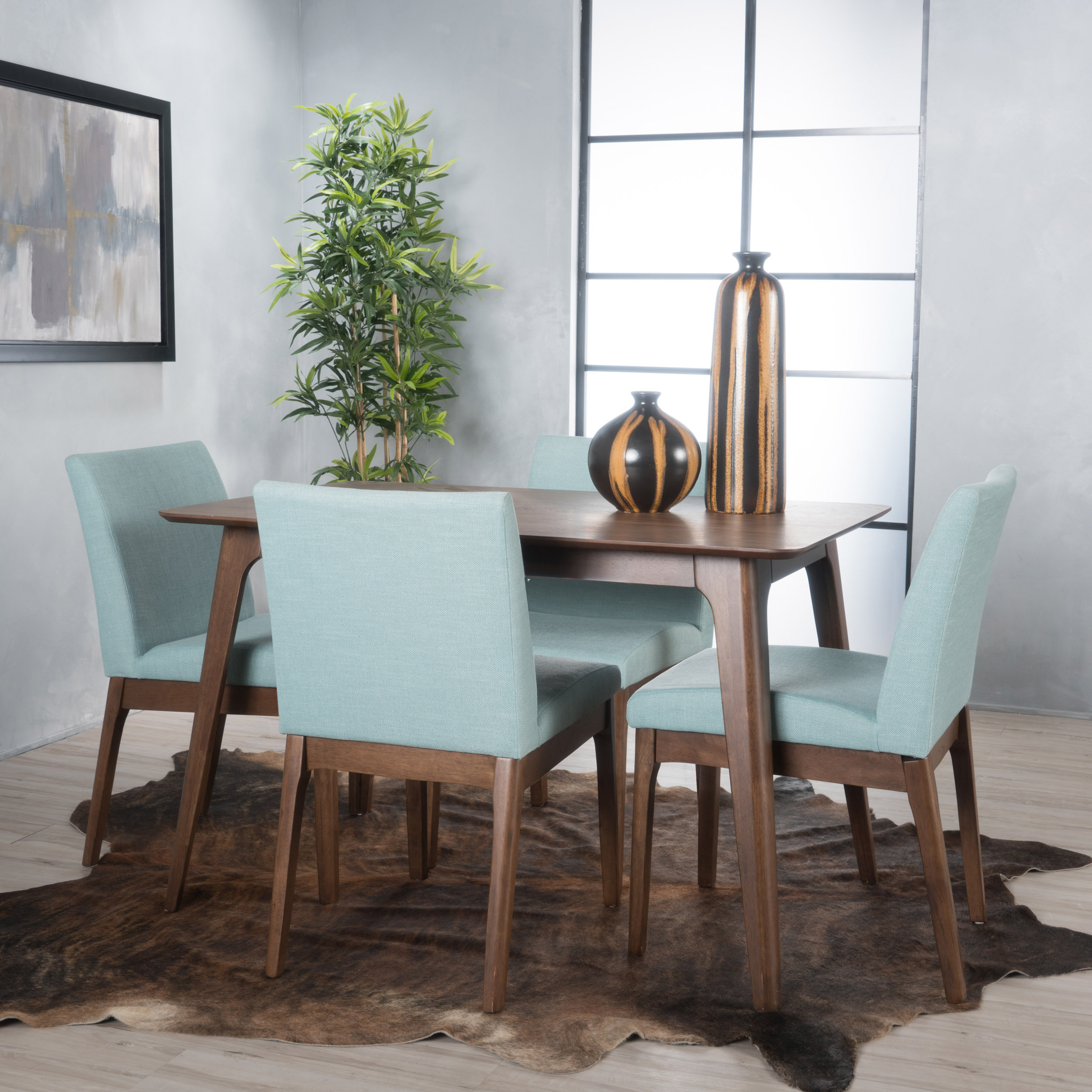 George oliver urijah 5 piece solid wood best sale dining set