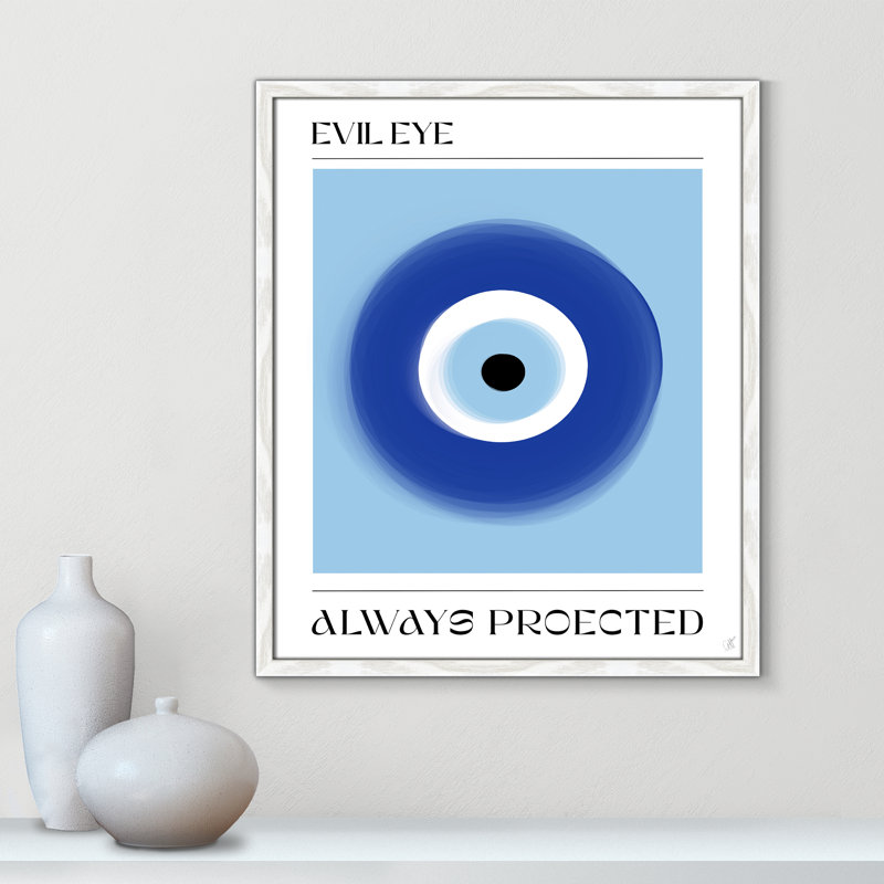 Evil Eye No. 1 Print by Volfova, 21.5'' W x 25.5'' H, Framed Print, White Woodgrain