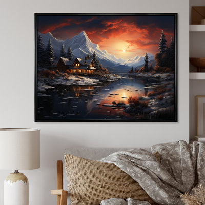 Winter Glow I - Winter Landscape, reproduction sur toile encadrée