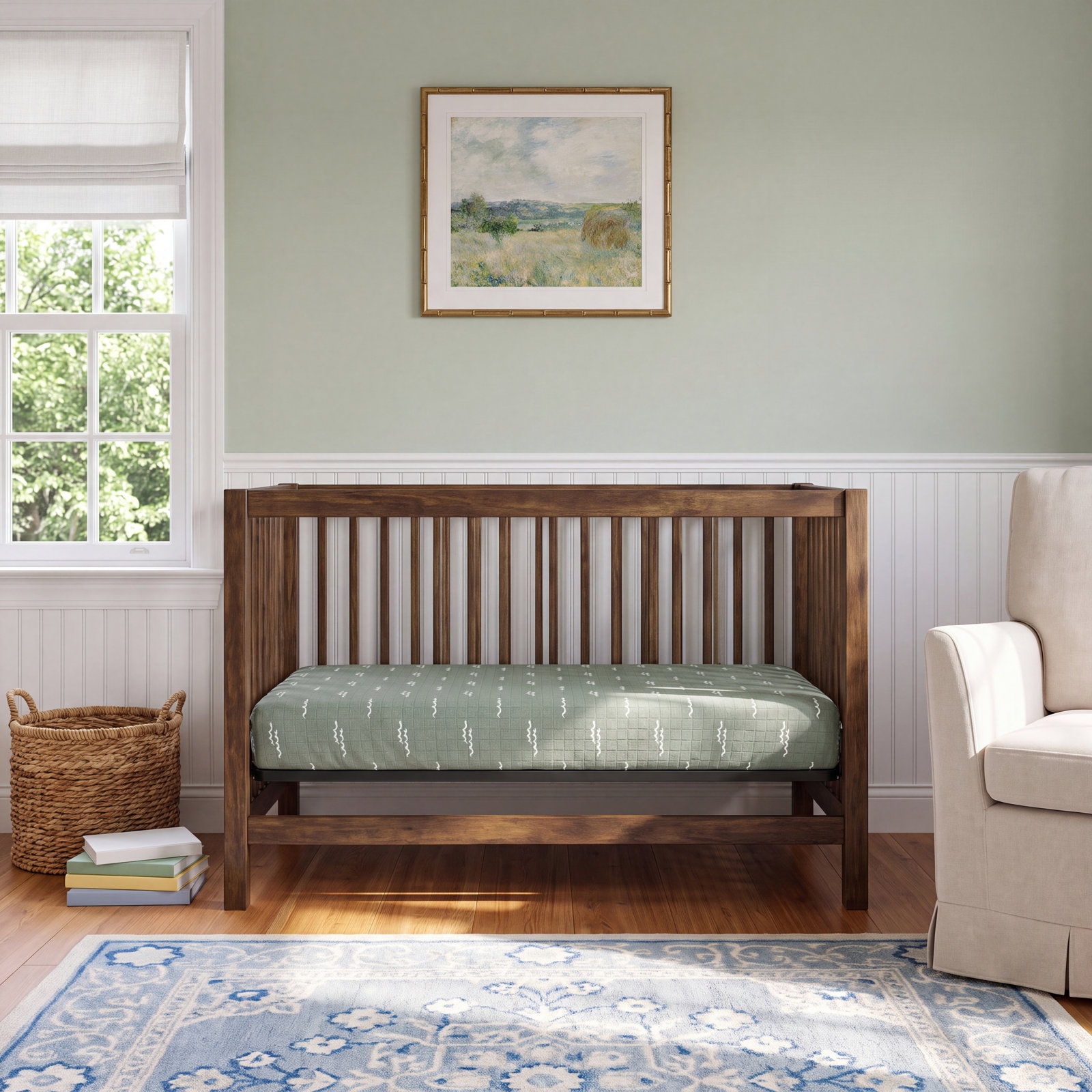 Ocean Waves Muslin Midi Crib Sheet