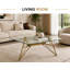 Leora Modern Square Coffee Table – Tempered Glass Top with Gold/Silver Chrome Legs-251921115