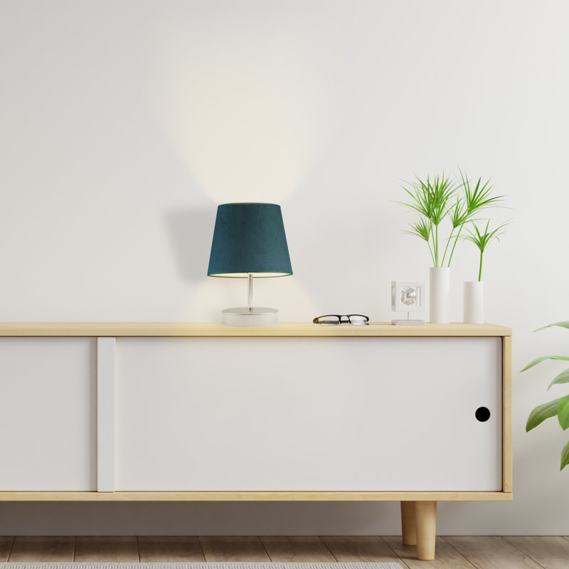 ALMADA VELUR BEDSIDE LAMP, Grey, Silver