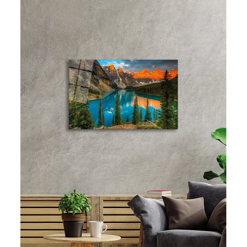 Élégante peinture décorative en verre trempé 18,1 po x 28,3 po | 100% verre trempé, épaisseur: 0,16 pouce | Superbe œuvre d'art pour la décoration intérieure, le salon et les espaces de bureau, durable et facile à nettoyer