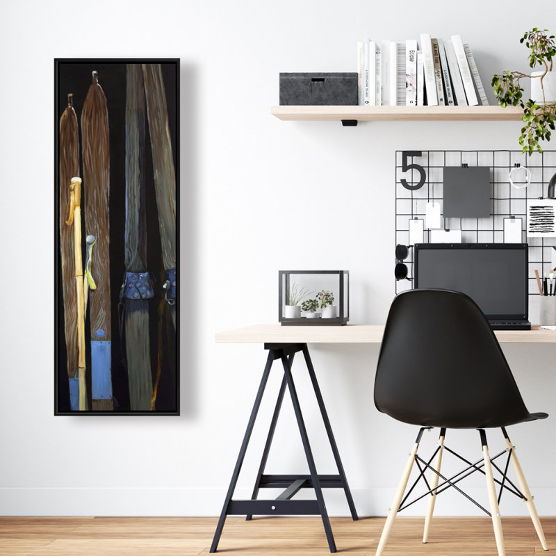 Vieux skis, reproduction sur toile