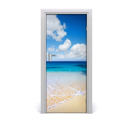 Tropical Beach Door Decal