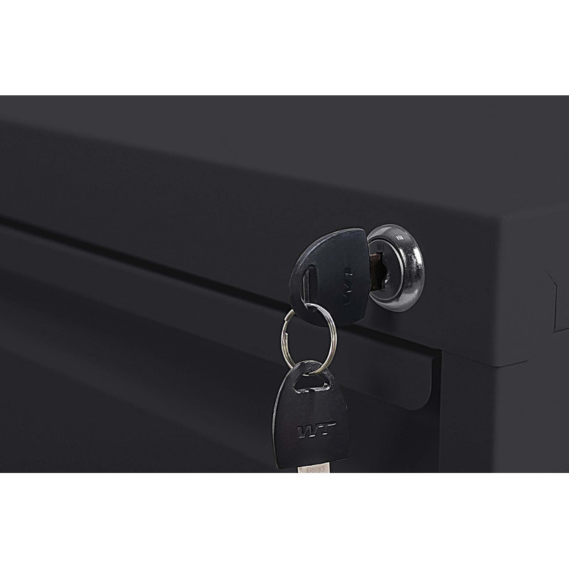 3 Drawer Metal Vertical File Cabinet with Lock Office Home Steel Vertical File Cabinet, Black