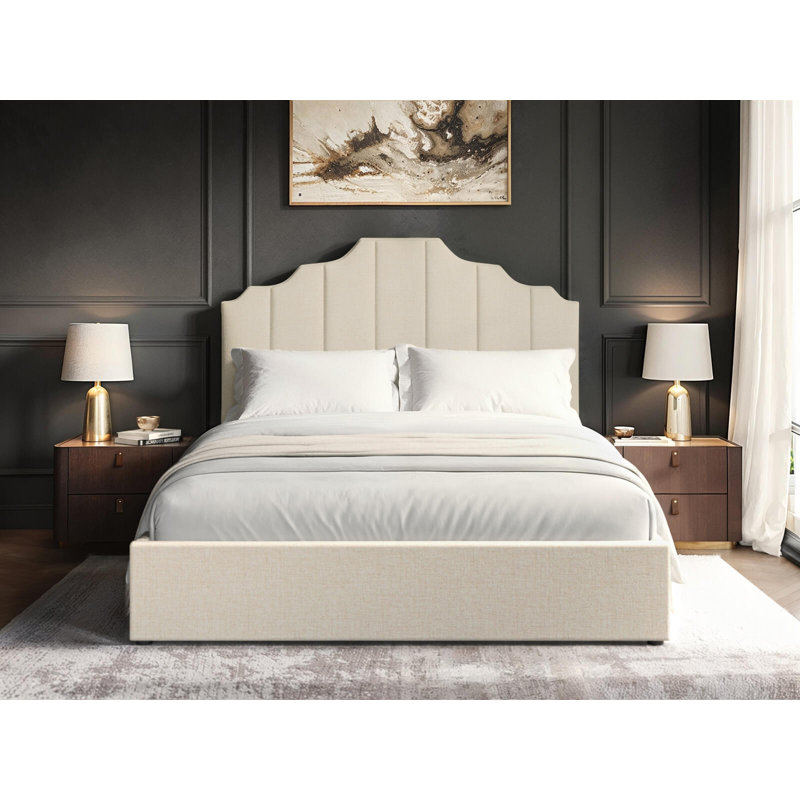 Margot Fabric Ottoman Bed Beige Double, Double