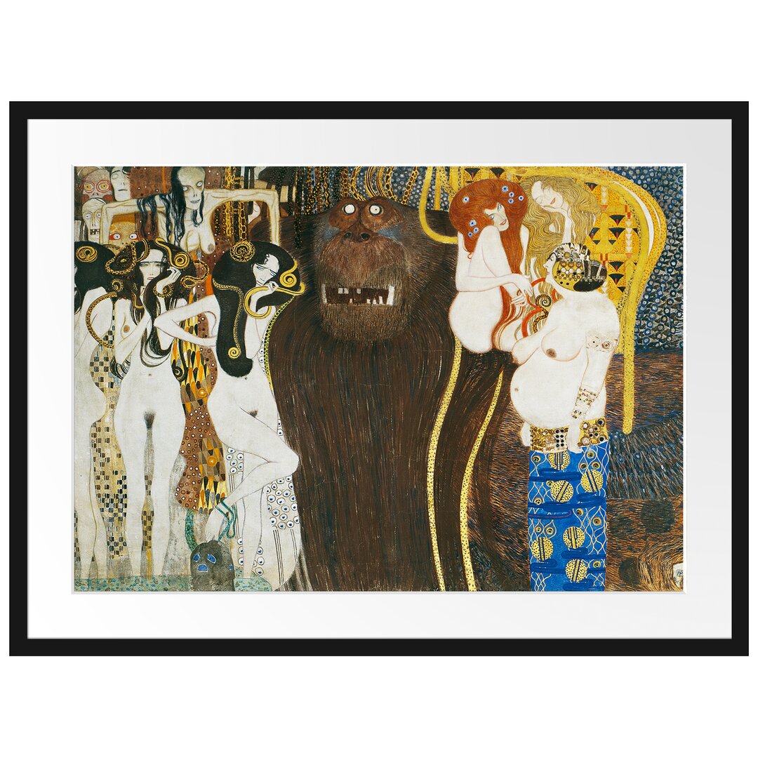 Gerahmter Kunstdruck Beethoven Frieze von Gustav Klimt