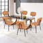 Chaise d'appoint rembourrée moderne en cuir de polyuréthane (ensemble de 6)-640641437