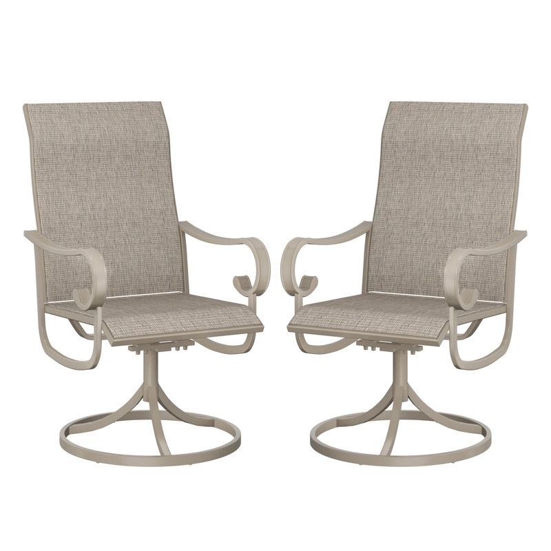 Fauteuil de salle à manger d'extérieur Beidleman, Crème