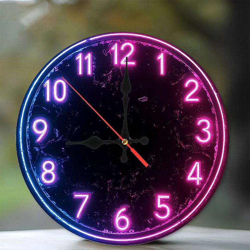 Horloge murale néon