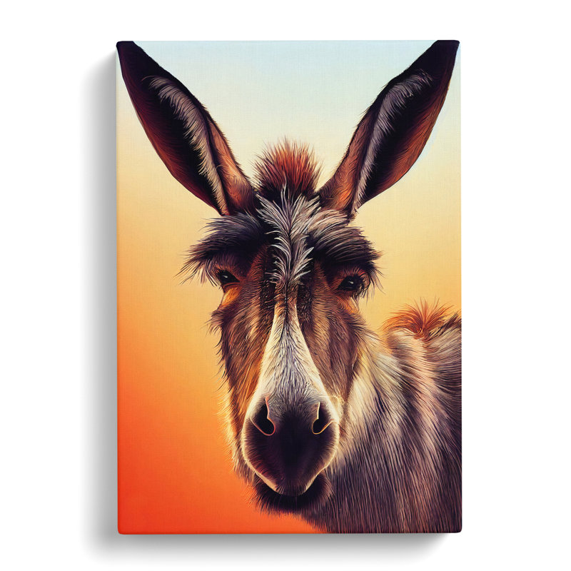 Donkey Portrait - Wrapped Canvas, 76cm H x 50cm W x 3cm D