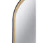Miroir arqué 23,6 po x 35,4 po à deux tons noir mat et bois naturel