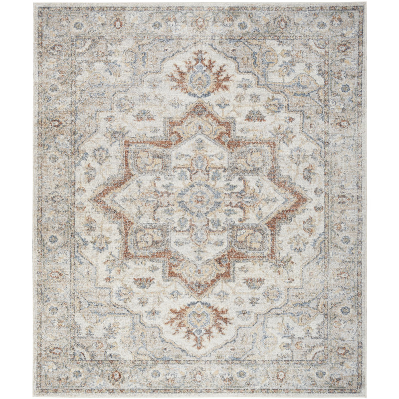 Tileah 7' x 10' Grey Multicolor Vintage Indoor Rug, Rectangle 7' x 10'