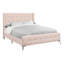 Lit, grand lit, chambre à coucher, tapissier, velours, pieds en métal chromé