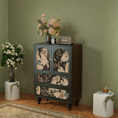 Elegant Pine Wood Storage Cabinet