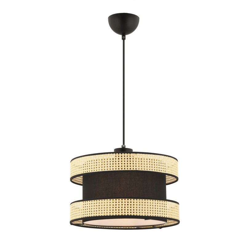 Lustre élégant en métal, brun clair et noir, 25,6 po x 25,6 po x 25,6 po | Casquette en coton d'une hauteur de 7,9 po | Douille E27, 60 W maximum | Certifié CE | Élégant luminaire pour le salon, la salle à manger et le vestibule