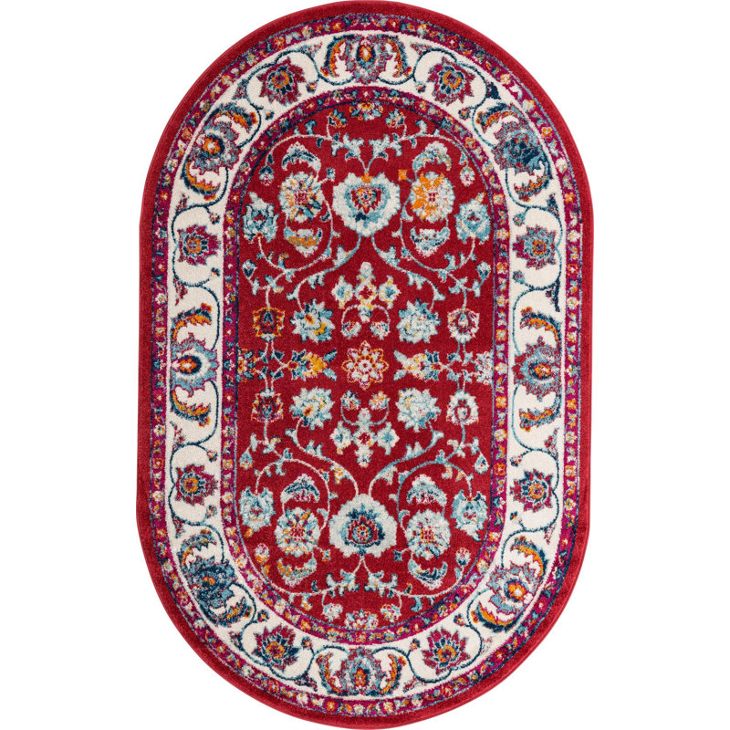 Burgettstown Oriental Indoor Rug, Oval 5' x 8'