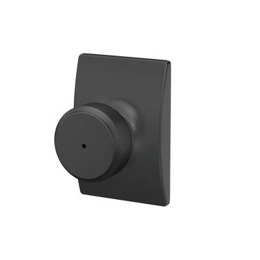 Modern Hardware and Decor LLC - The Schlage Bowery knob with Century trim  in satin brass pops off this black door. Call 704-989-9218 or email  ken@mhd-usa.com for a free, in-home estimate! We