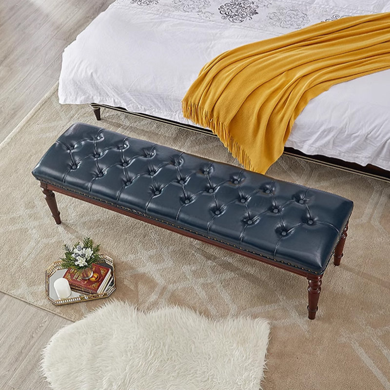 Banc en cuir bleu de style moderne pour chambre à coucher et vestibule bleu, Bleu