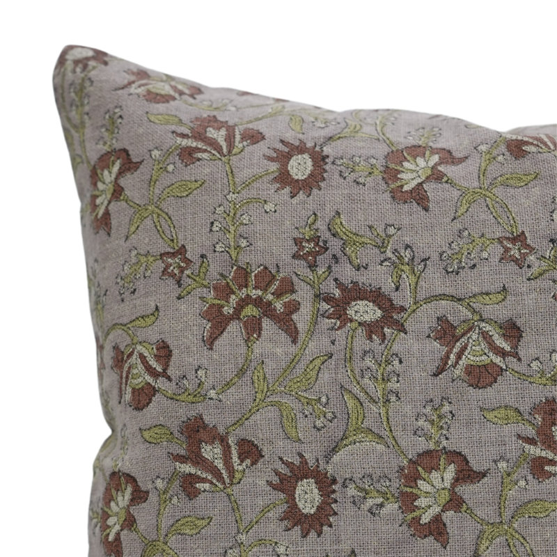 Housse de coussin décorative à motif de main Fab divine Elegant, Nayaab, rose, H 20 po x l 12 po, Forme rectangulaire