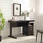 Bureau à domicile avec panneau de modestie et classeur détaché sur roulettes verrouillables avec deux tiroirs avec tiroir et classeur
