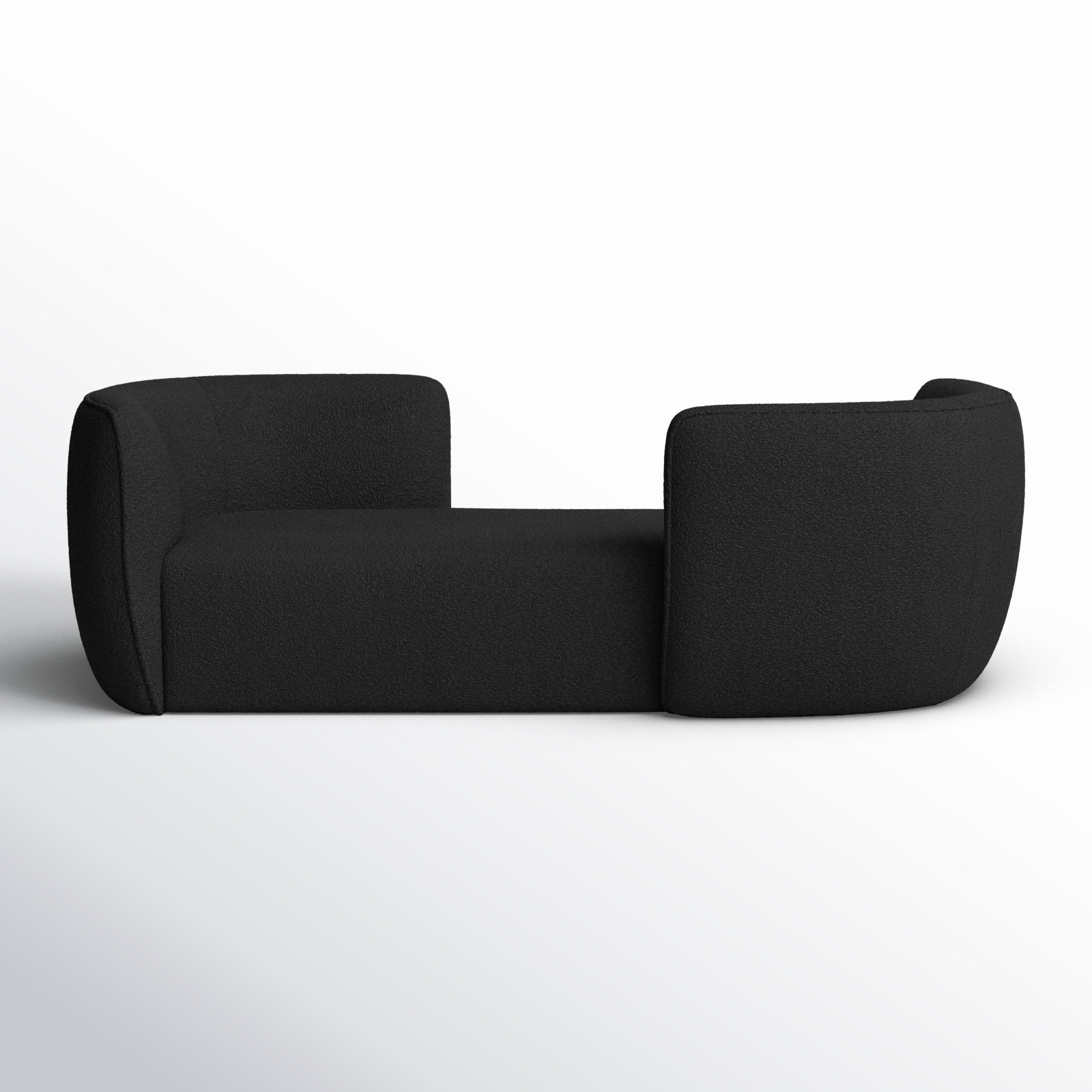Hilton Boucle Chaise Lounge, Black Boucle Fabric