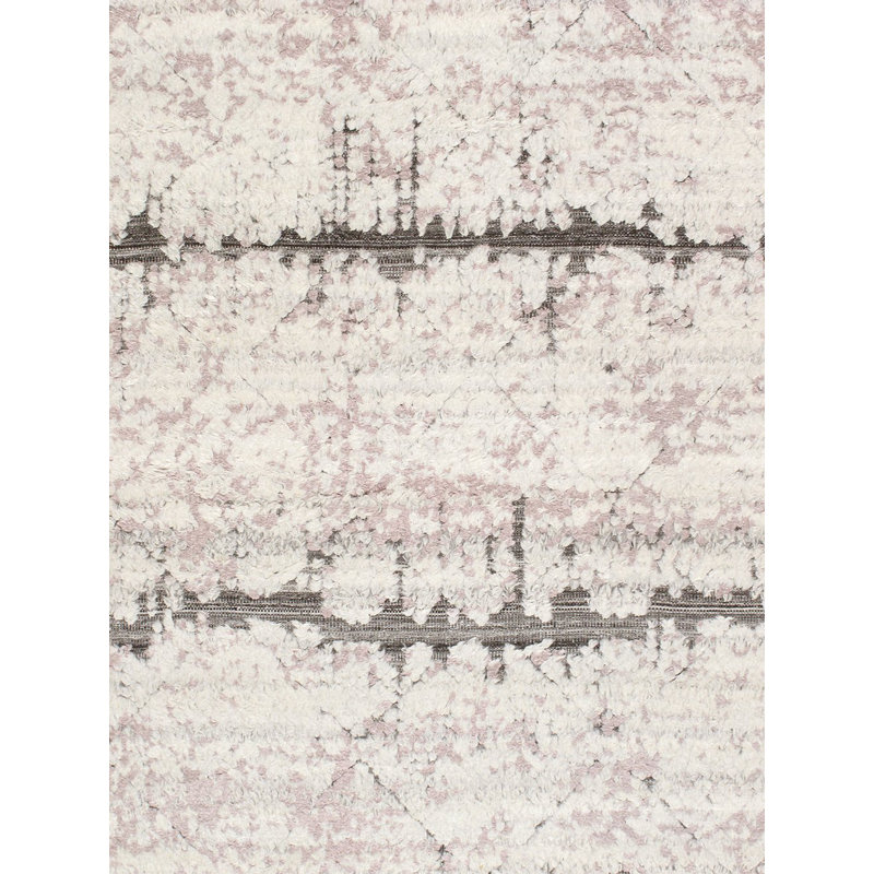 Beige Hand-Knotted Wool Geometric Area Rug