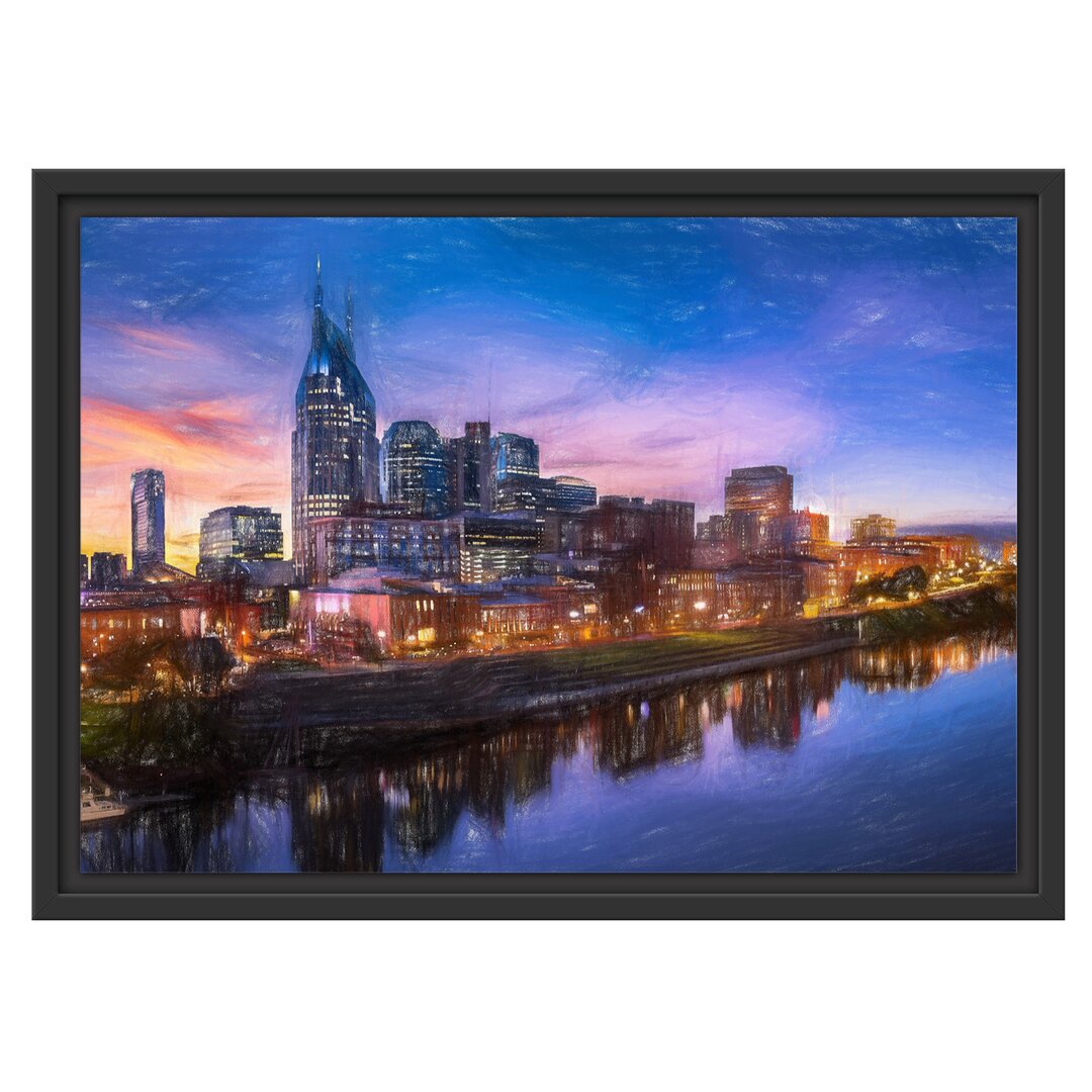 Gerahmtes Wandbild Nashville Skyline Panorama