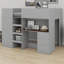 Lit mezzanine en bois avec garde-robe intégré, bureau, tablettes de rangement et tiroirs-2088934845