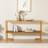 Console Sofa Table, 52" Modern Entryway Table, 2-tier Open Shelf With Tempered Glass, Metal Frame Behind Couch Table With Gold Metal Frame For Living Room Hallway Entrance, Brown-527457690