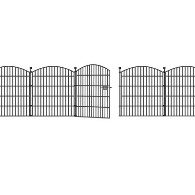 Clôture de jardin décorative 15 panneaux avec barrière - H 32 po (L) x 35,4 pi (L) Clôture pour chien sans creusage d'extérieur pour la cour