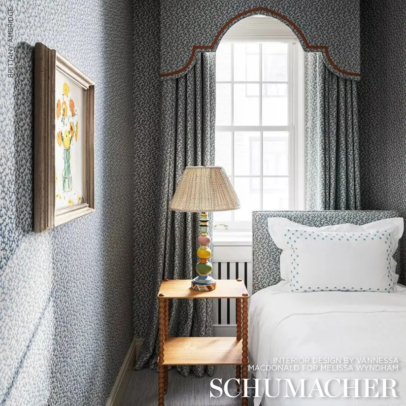 Tissu Schumacher x Veere Grenney, Bleu paon