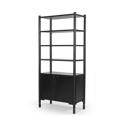 Edward Light Wood 2 Door 3 Shelves Open Shelving Unit