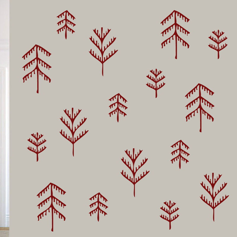 Bartee Abstract Wall Decal, Cranberry