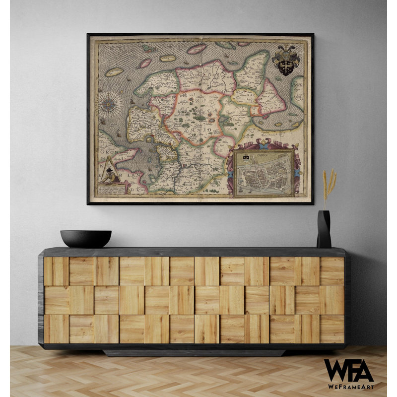 Emden, carte de l'Allemagne, carte de la vieille Allemagne, impression de carte européenne antique, décoration murale pour le hall d'entrée, art mural de salle de lecture, décoration de classe allemande