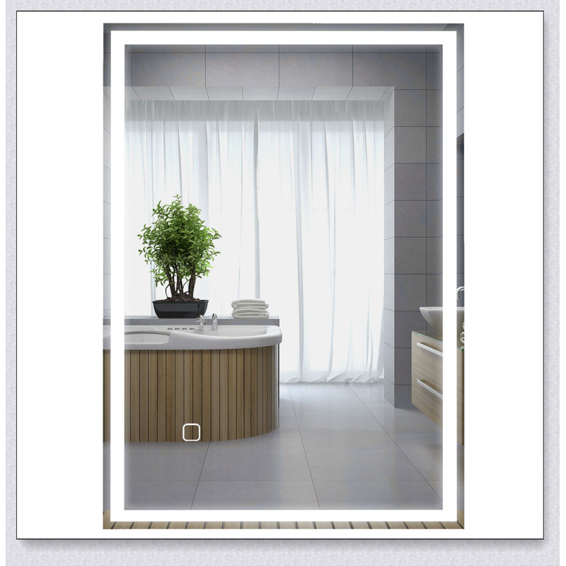 Miroir de salle de bain à intensité variable avec lumières DEL, 3 couleurs et fonction mémoire