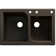 Radius 33.06'' L Drop-In Double Bowl Granite Kitchen Sink