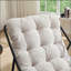 Chaise berçante d'extérieur, coussin confortable, avec coussin épais et doux, pour le salon, la chambre à coucher, la salle de lecture, structure noire avec coussin blanc