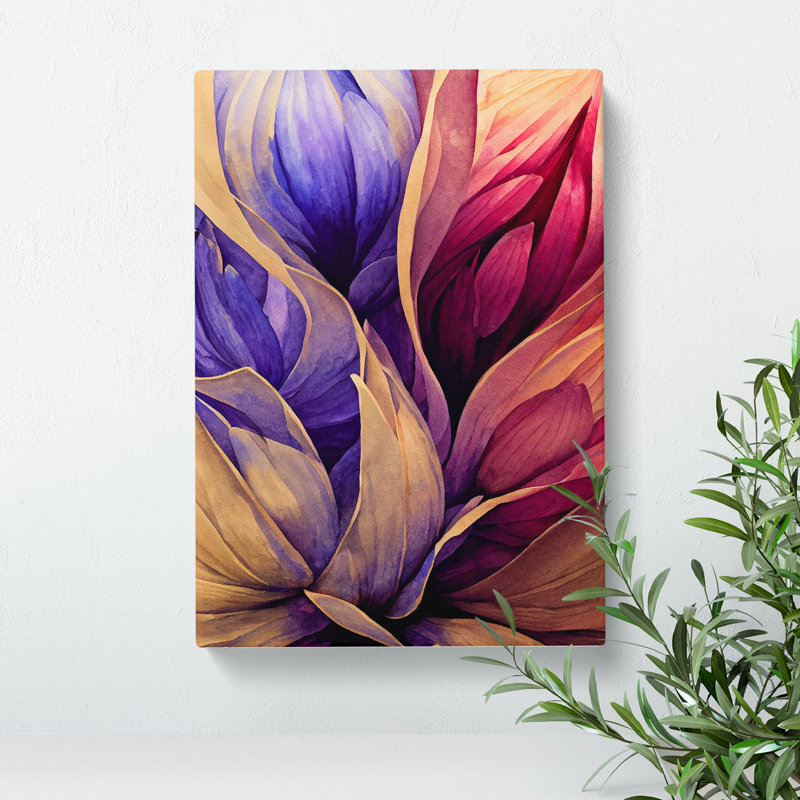 Lively Flowers Abstract - Wrapped Canvas Print, 50cm H x 35cm W x 3cm D
