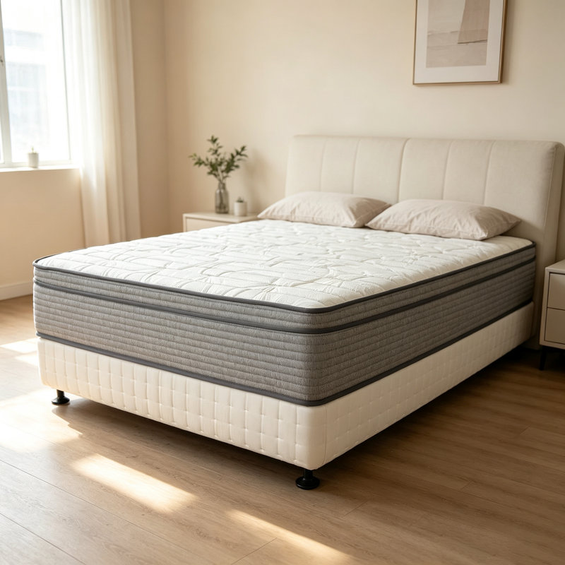 Medium Hybrid Pocket Sprung Mattress In A Box Pillow Top Mattress, European Double (140 x 200 cm), 32 cm