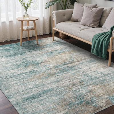 Tapis 8 x 10 lavable à la machine, antidérapant, à poils courts, gris moelleux, moelleux, pour le salon, la chambre à coucher