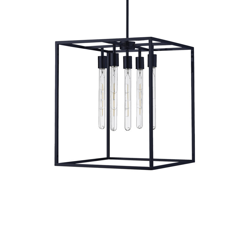Lustre 5 lumières Kip Ch580 5Ss Tracey, H 21,5 po x l 16 po x P 18 po, Noir
