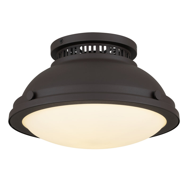 1-Light 11-in Dark Bronze Flush Mount