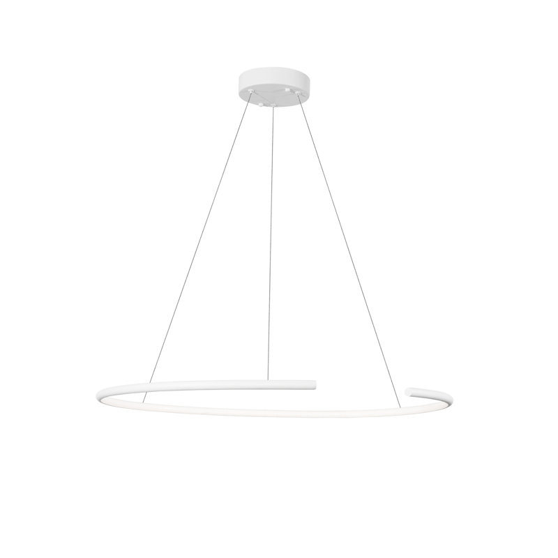 1 - Light LED Geometric Pendant, White